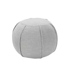 Poufs & Floor Cushions>Kirklands Home Light Patchwork Cotton Pouf Gray