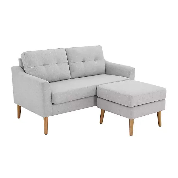 Kirklands Home Light 2-pc. Loveseat & Ottoman Set Gray New