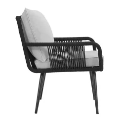 Kirklands Home Light Gray Rope Frame 2-pc. Outdoor Arm Chair Set Clearance