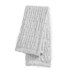 Blankets & Throws>Kirklands Home Light Ruched Faux Fur Throw Gray