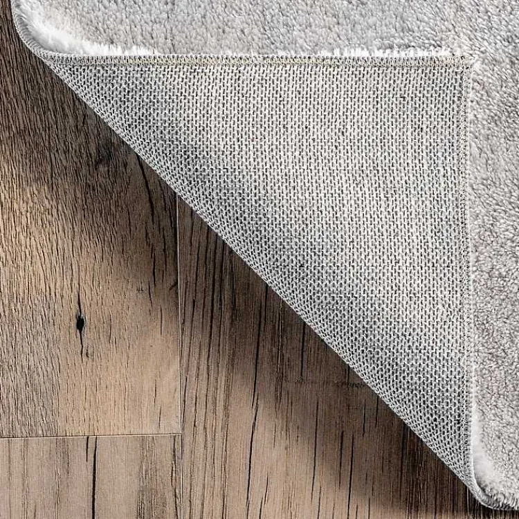 Kirklands Home Light Gray Shag Washable Area Rug, 5x8 Outlet