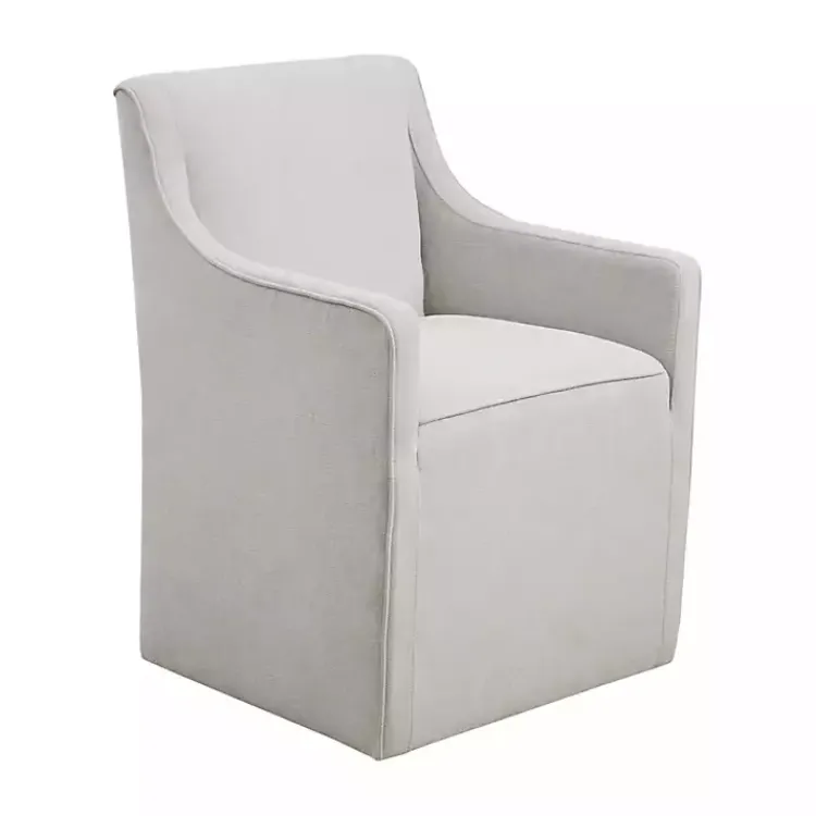Kirklands Home Light Slipcover Dining Chair with Casters Gray Best