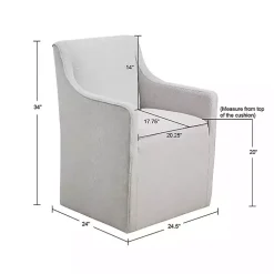 Kirklands Home Light Slipcover Dining Chair with Casters Gray Best