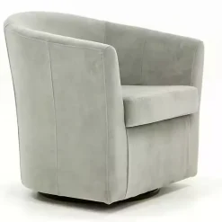 Kirklands Home Light Swivel Barrel Accent Chair Gray Outlet