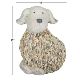 Kirklands Home Light Textured Dog Statue Gray Clearance
