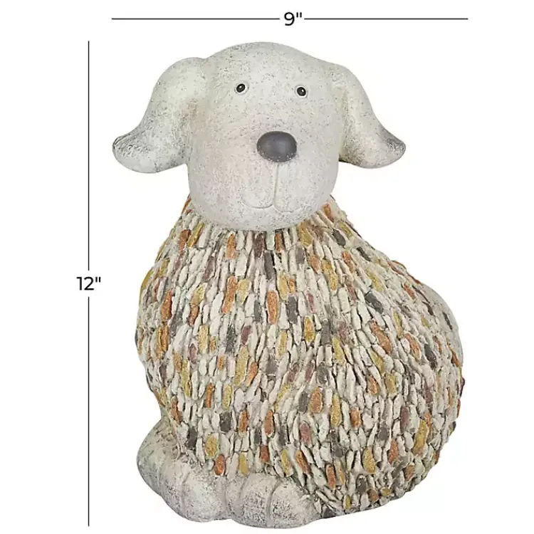 Kirklands Home Light Textured Dog Statue Gray Clearance