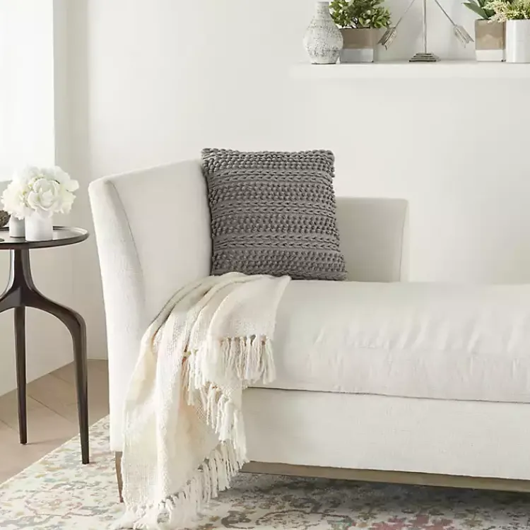 Pillows>Kirklands Home Light Textured Stripes Pillow Gray