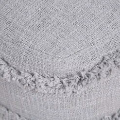 Poufs & Floor Cushions>Kirklands Home Light Tufted Stripe Cotton Square Pouf Gray