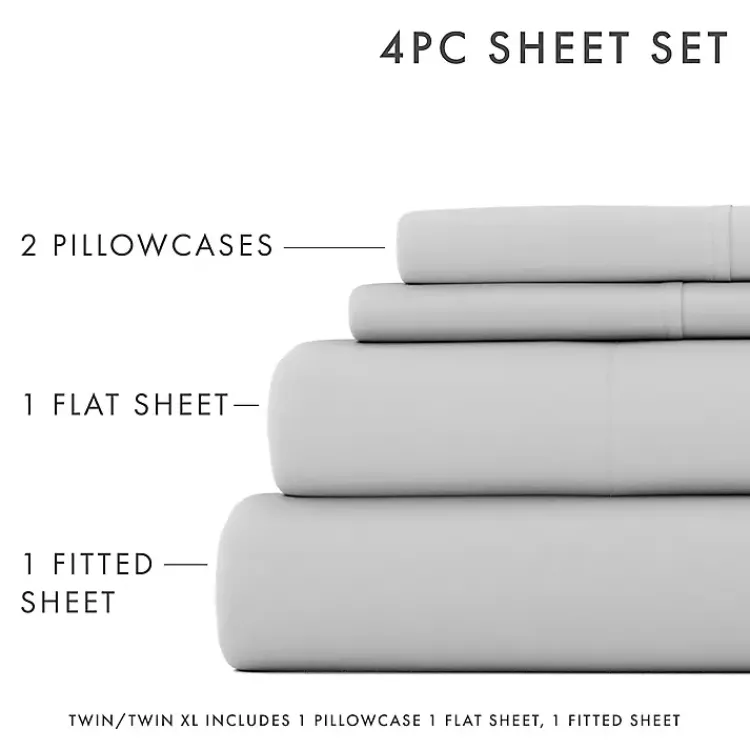 Kirklands Home Light Ultra Soft 4-pc. Full Sheet Set Gray Clearance
