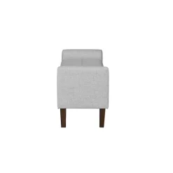 Kirklands Home Light Upholstered Blaire Storage Bench Gray