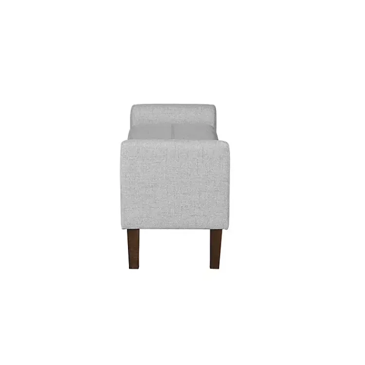 Kirklands Home Light Upholstered Blaire Storage Bench Gray