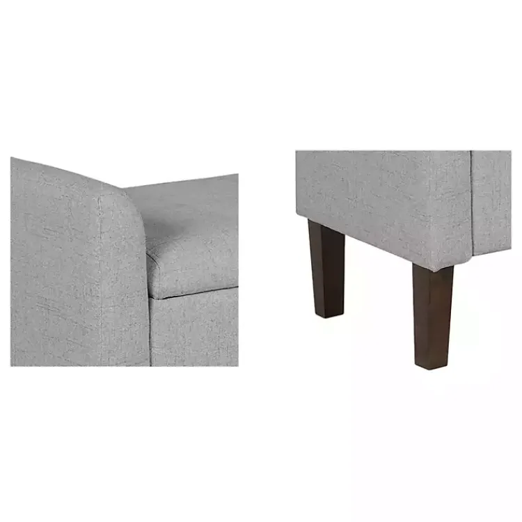 Kirklands Home Light Upholstered Blaire Storage Bench Gray