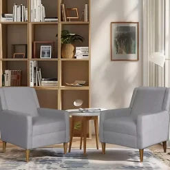 Kirklands Home Light Upholstered Juno Accent Chair Gray