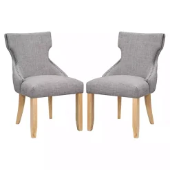 Kirklands Home Light Wingback Dining Chairs, Set of 2 Gray Sale