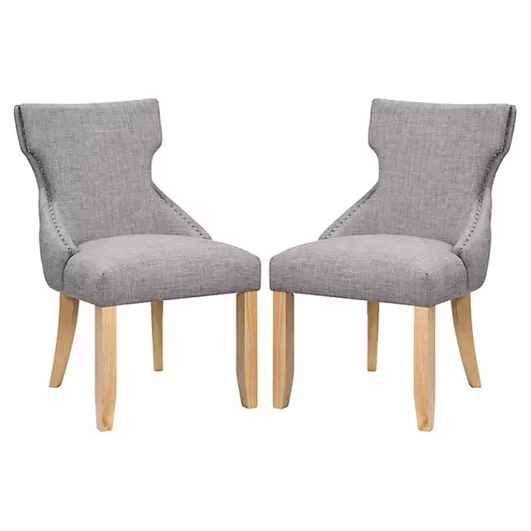 Kirklands Home Light Wingback Dining Chairs, Set of 2 Gray Sale