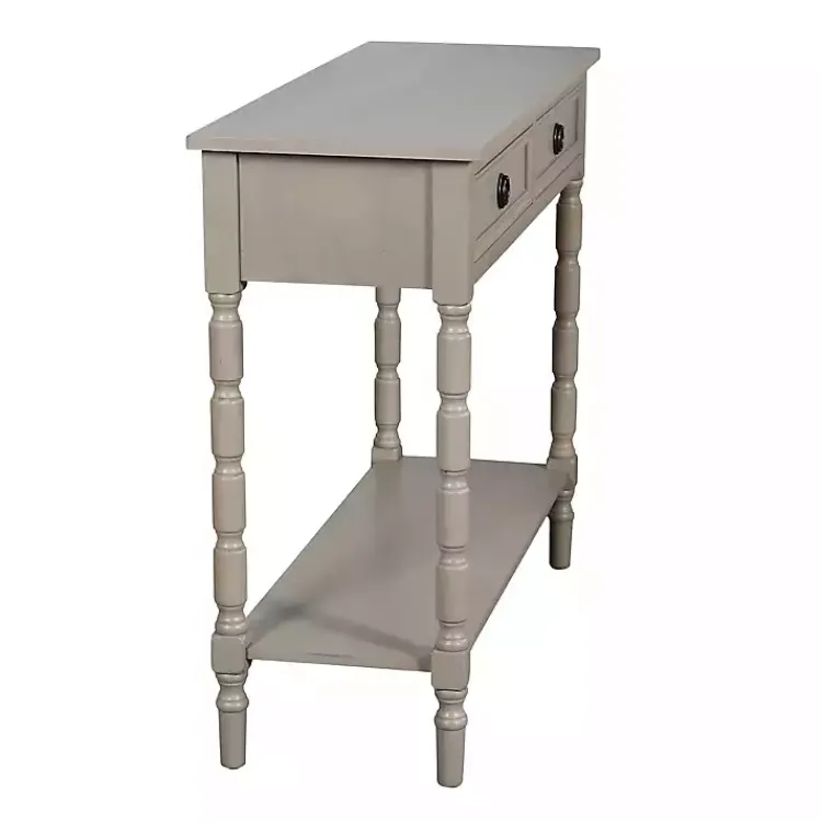 Kirklands Home Light Wood 2-Drawer Barrett Console Table Gray Sale
