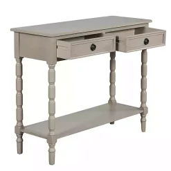 Kirklands Home Light Wood 2-Drawer Barrett Console Table Gray Sale