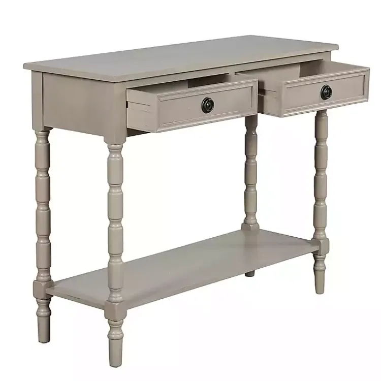 Kirklands Home Light Wood 2-Drawer Barrett Console Table Gray Sale