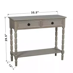 Kirklands Home Light Wood 2-Drawer Barrett Console Table Gray Sale