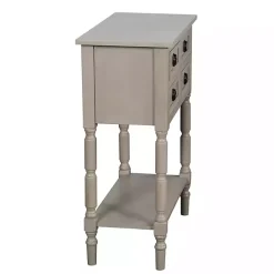Kirklands Home Light Wood 4-Drawer Barrett Console Table Gray Clearance