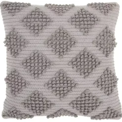 Pillows>Kirklands Home Light Woven Diamond Pillow Gray