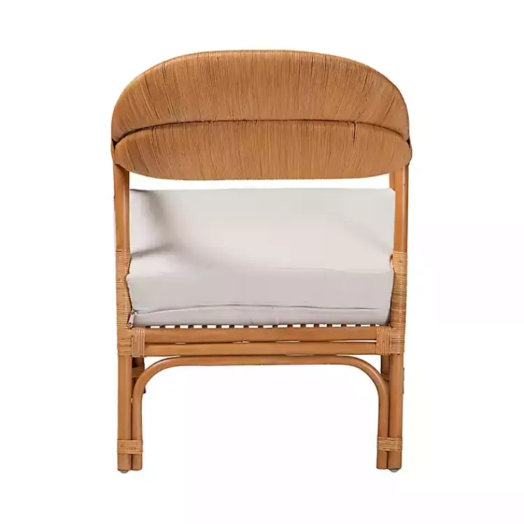 Kirklands Home Light Honey Rattan Marisa Accent Chair Ivory