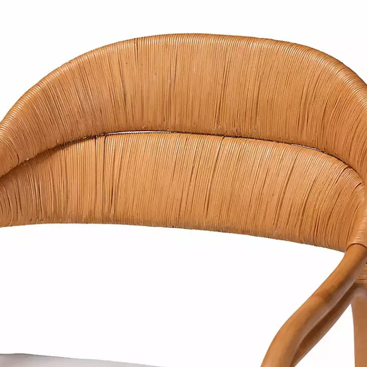 Kirklands Home Light Honey Rattan Marisa Accent Chair Ivory