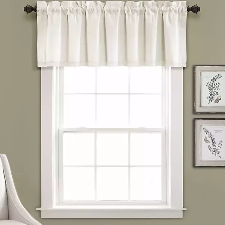 Kirklands Home Light Linen Lace Curtain Valance Ivory Best