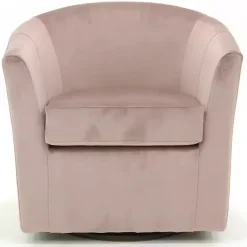 Kirklands Home Light Swivel Barrel Accent Chair Pink Discount