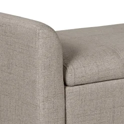 Kirklands Home Light Taupe Upholstered Blaire Storage Bench Tan Discount