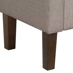 Kirklands Home Light Taupe Upholstered Blaire Storage Bench Tan Discount