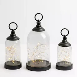 Decorative Accents>Kirklands Home Light Up Glass Cloches, Set of 3