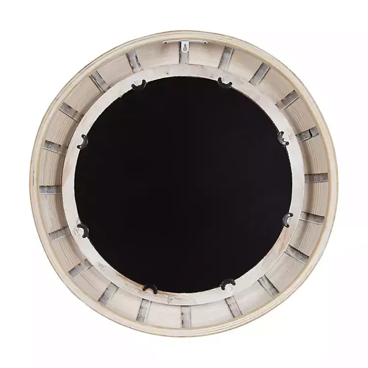 Kirklands Home Light Wood Beaded Joan Round Wall Mirror Best