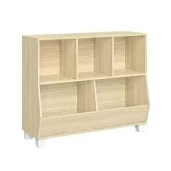 Kirklands Home Light Woodgrain Multi Cubby Organizer Bookshelf Tan Sale