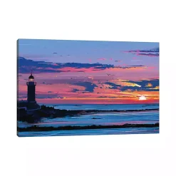 Kirklands Home Lighthouse Coastal Canvas Art Print Multi Sale