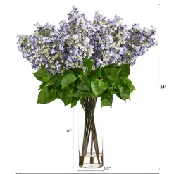 Arrangements & Greenery>Kirklands Home Lilac Arrangement in Glass Vase