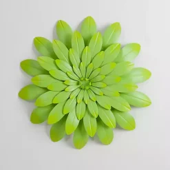 Kirklands Home Lime Metal Flower Outdoor Wall Plaque Green Online