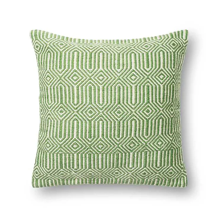 Kirklands Home Lime Woven Geometric Outdoor Throw Pillow Green Online