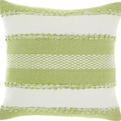 Kirklands Home Lime Woven Stripe Reversible Outdoor Square Pillow Best