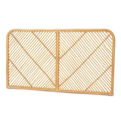 Kirklands Home Linear Rat Wall Mounted Queen Headboard Tan Best
