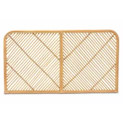 Kirklands Home Linear Rat Wall Mounted Queen Headboard Tan Best