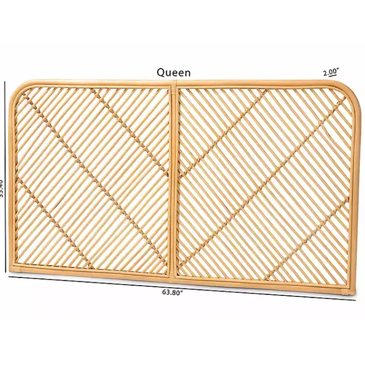Kirklands Home Linear Rat Wall Mounted Queen Headboard Tan Best