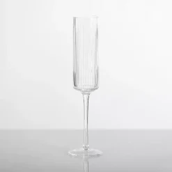 Kirklands Home Linear Ribbed Champagne Flute Clear Best
