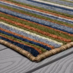 Kirklands Home Linear Seaside Outdoor Area Rug, 6x9 Multi Discount