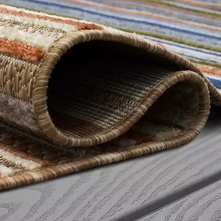 Kirklands Home Linear Seaside Outdoor Area Rug, 7x10 Multi Best