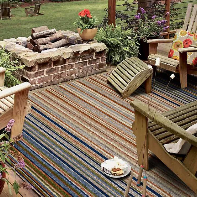 Kirklands Home Linear Seaside Outdoor Area Rug, 7x10 Multi Best