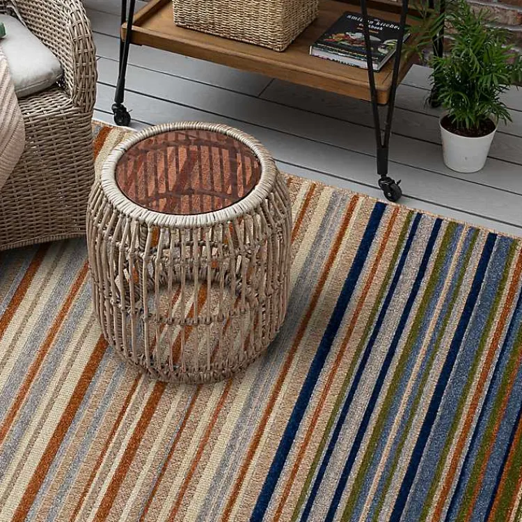 Kirklands Home Linear Seaside Outdoor Area Rug, 7x10 Multi Best