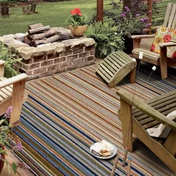 Kirklands Home Linear Seaside Outdoor Area Rug, 9x12 Multi Best