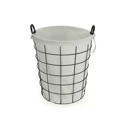 Baskets & Boxes>Kirklands Home Lined Wire Basket with Handles