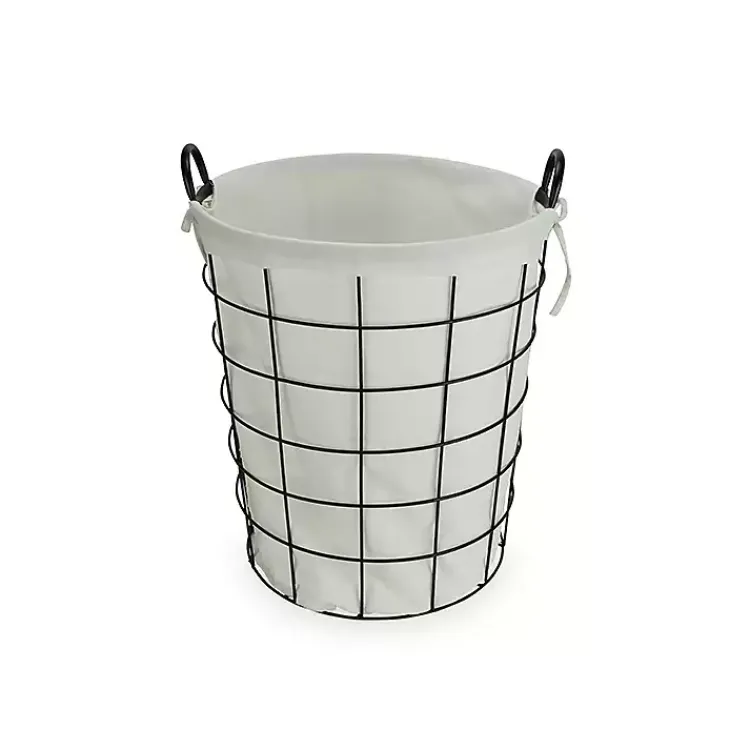 Baskets & Boxes>Kirklands Home Lined Wire Basket with Handles